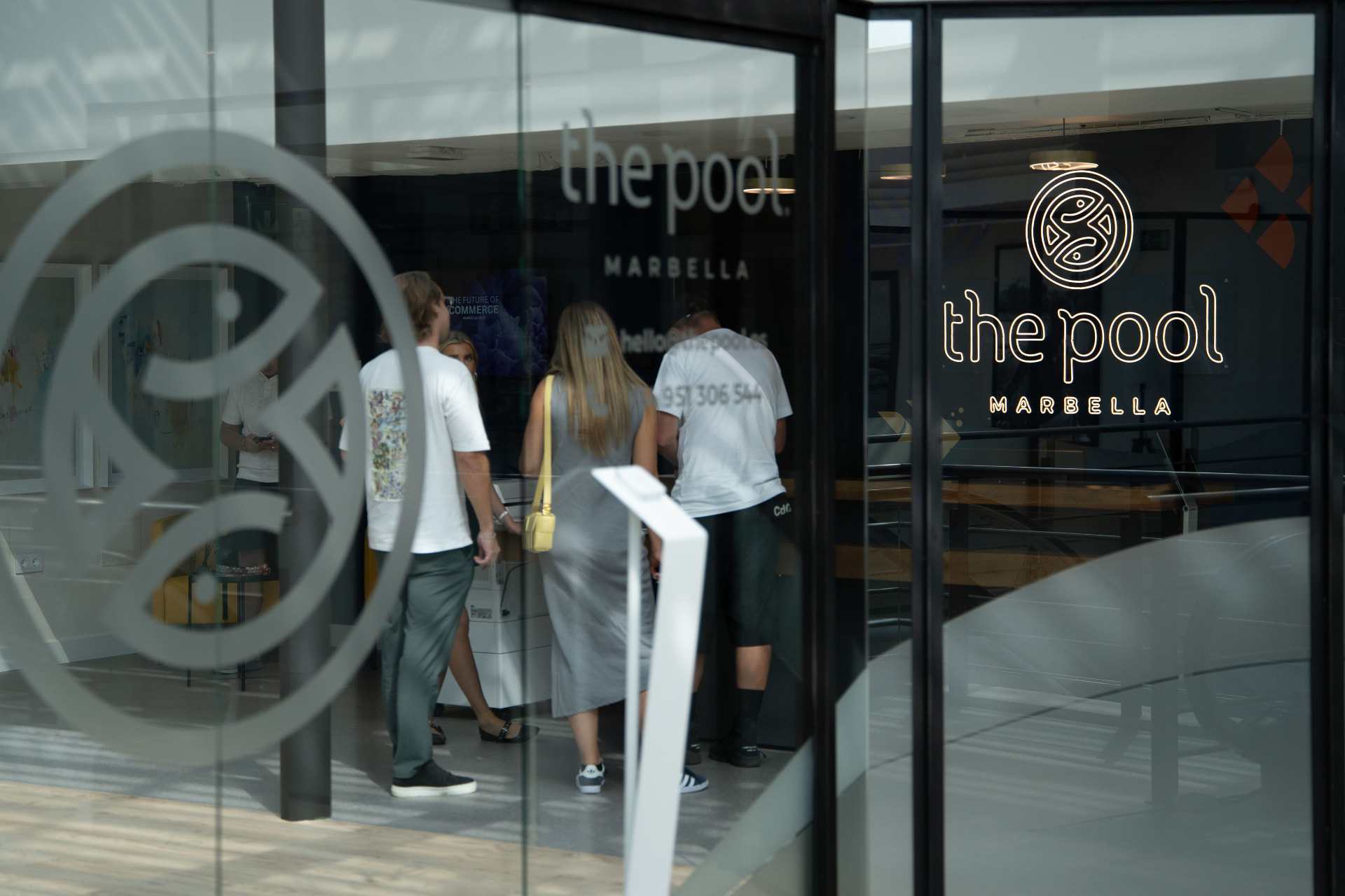 Guests arriving through the entrance of The Pool Marbella