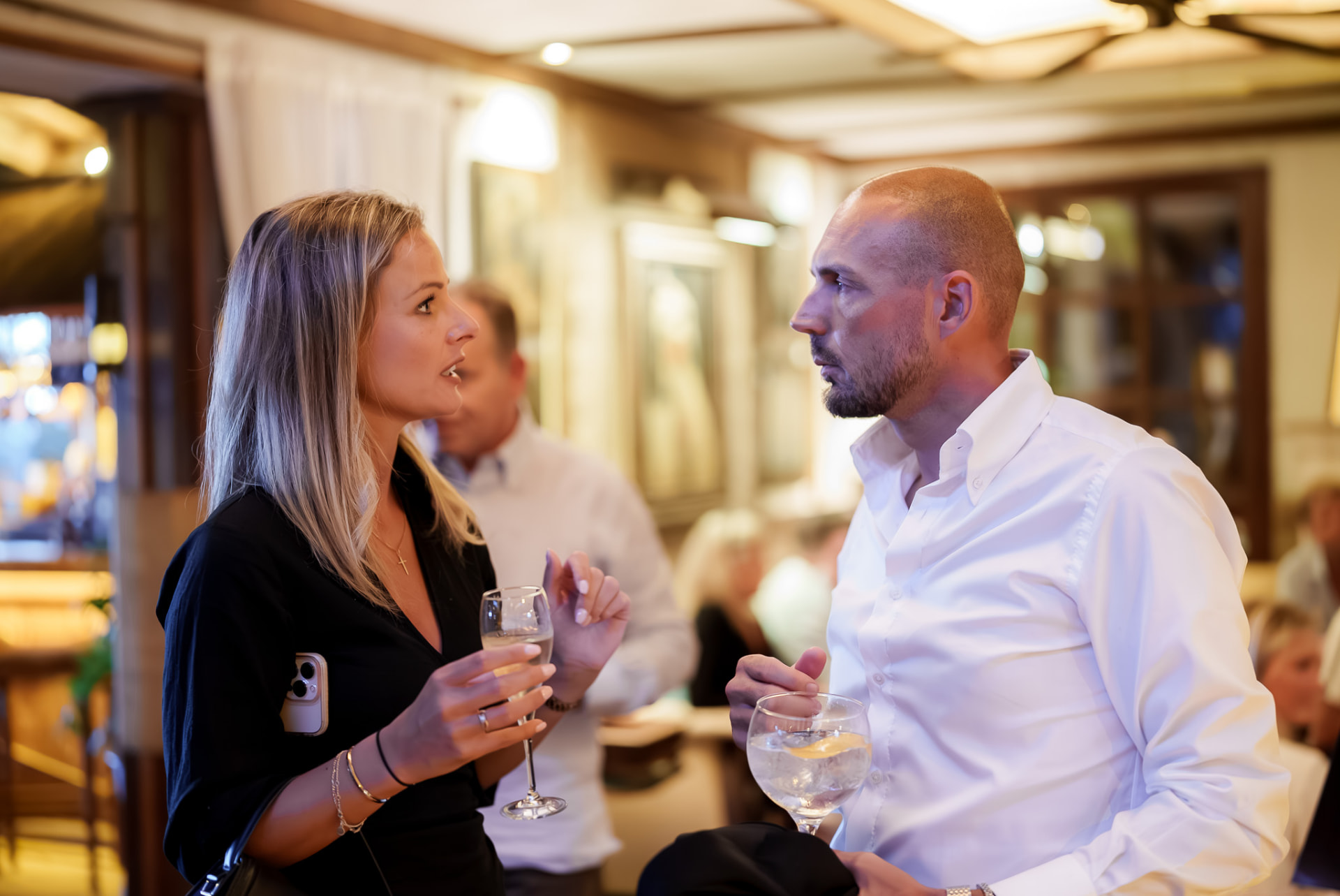 Two guests in conversation